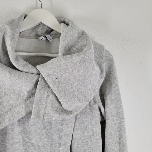 Z By Zella Cardigan Womens Medium Gray Drape Collar Open Front Shooting Star NWT - Picture 3 of 11